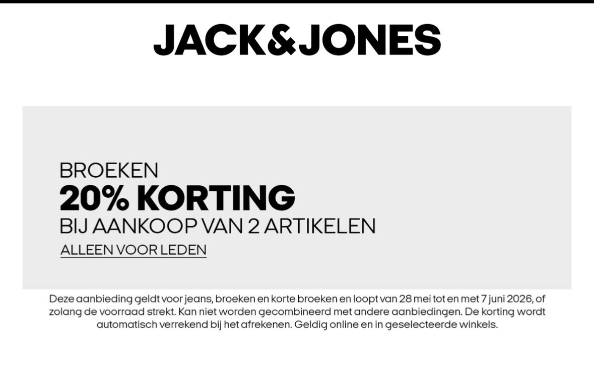 -20% op broeken
