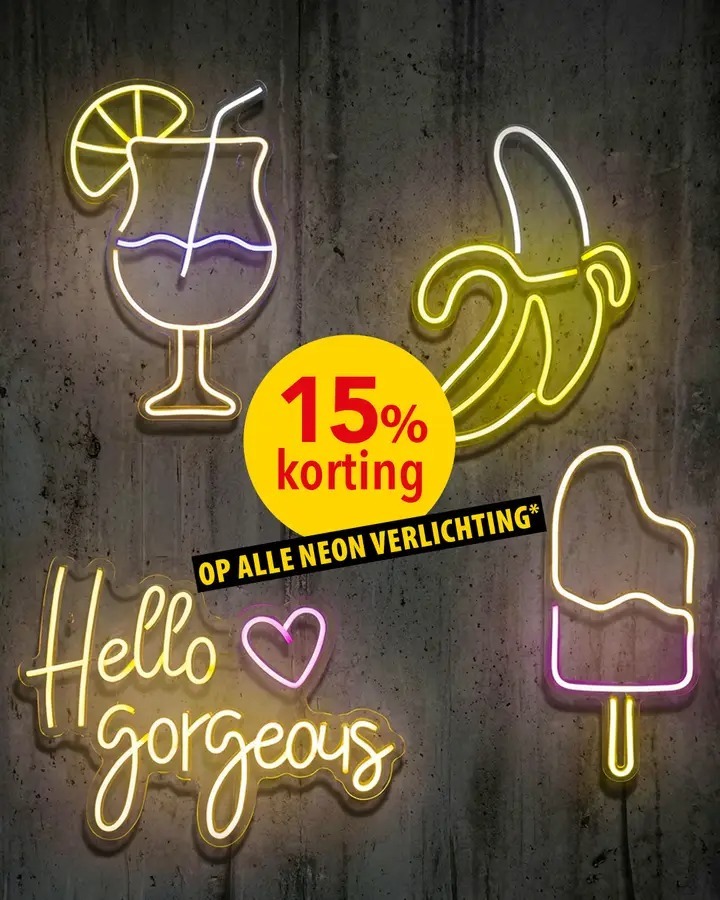 -15% op Neon verlichting
