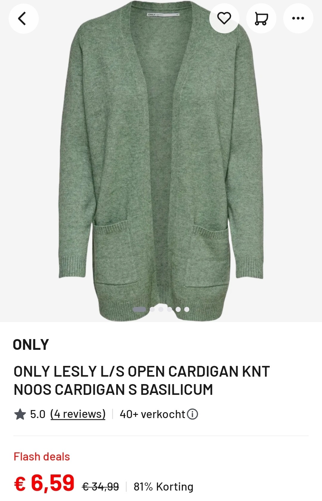 Only cardigan maat XS en S