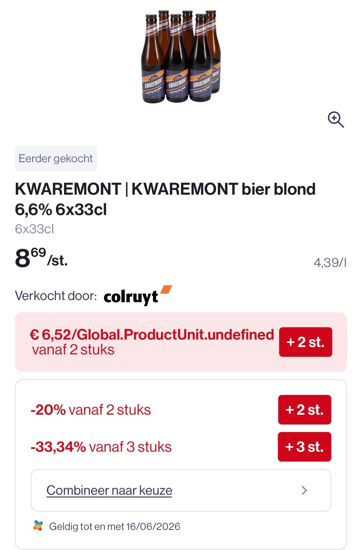 Kwaremont met dubbele korting