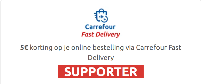 Carrefour Fast Delivery: scoor 5€ korting! ⚽