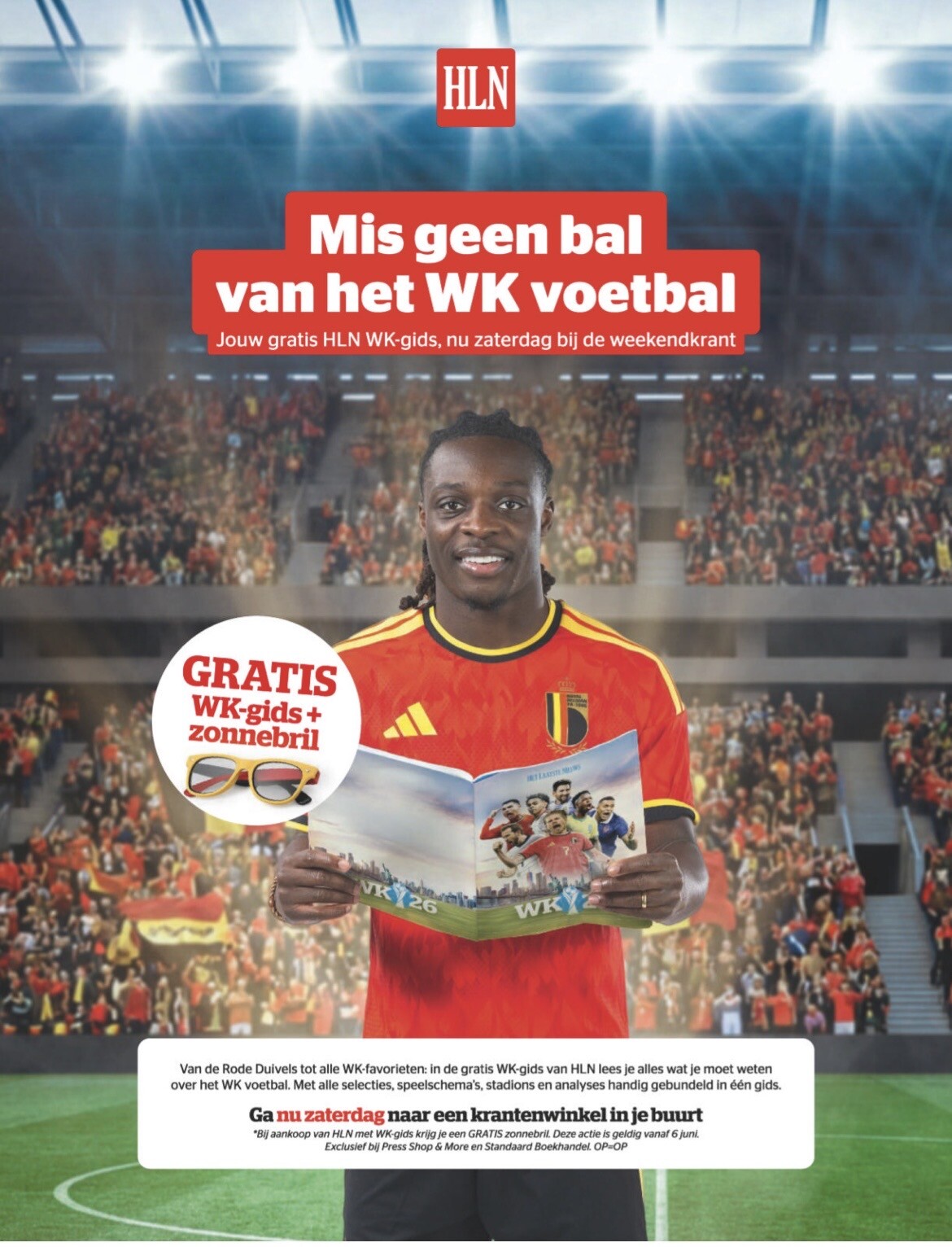 gratis wk gids en zonnebril bij het laatste nieuws bij standaard boekhandel en press shop