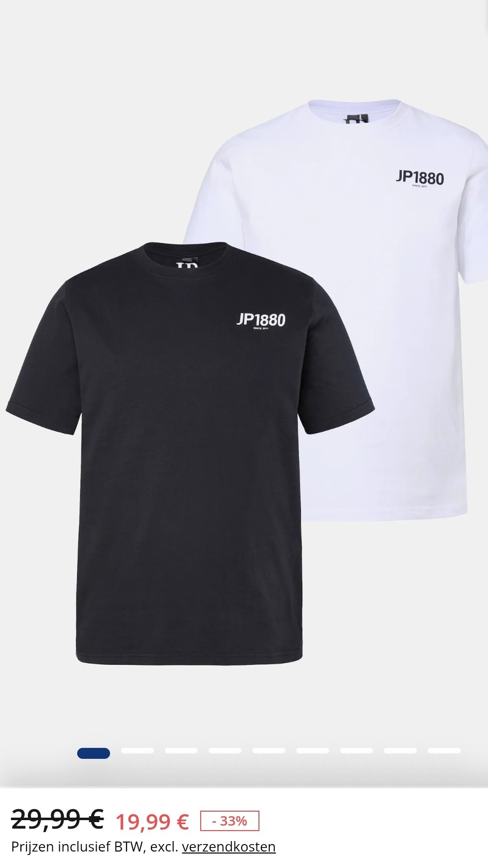 JP1880: 2 t shirts voor €19,99