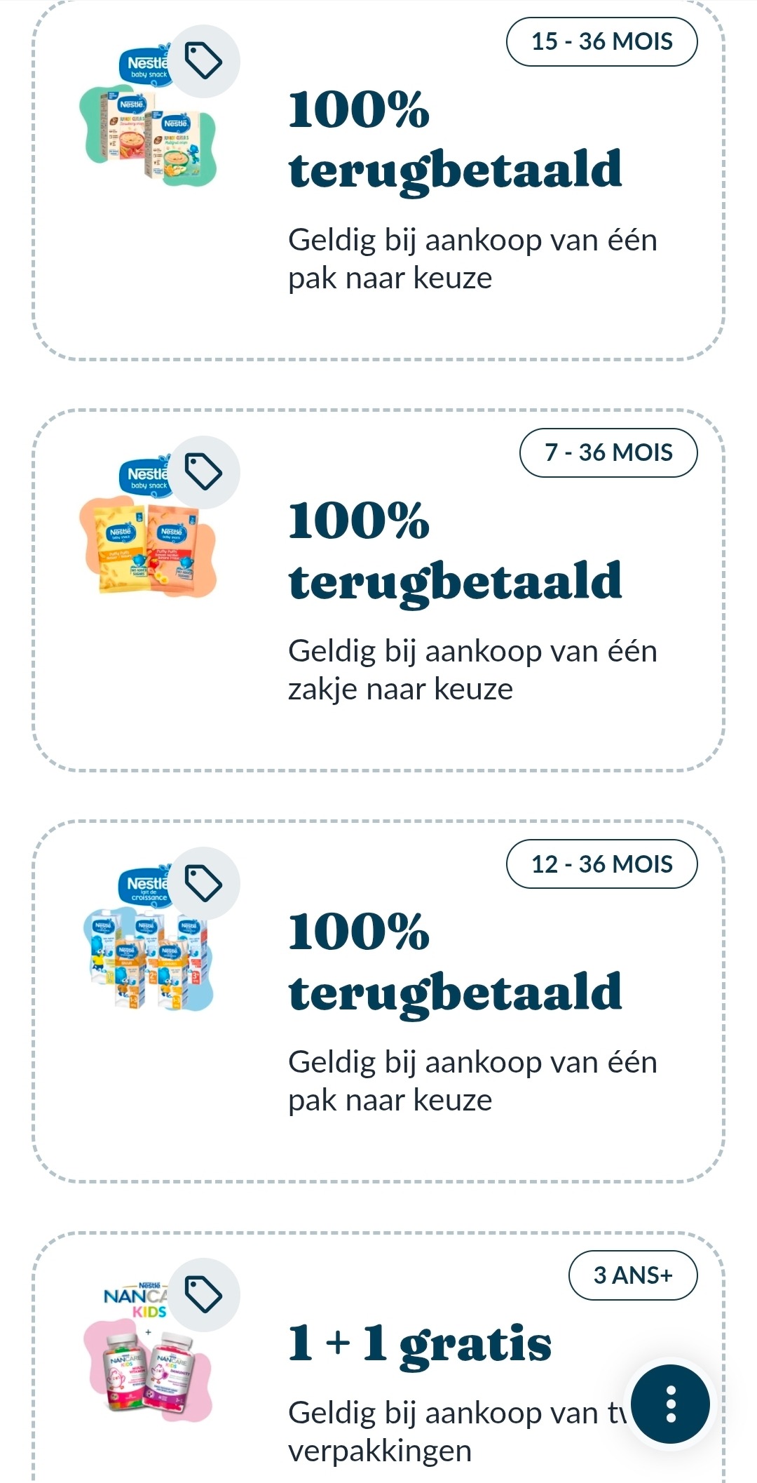 9 GRATIS Nestlé baby producten + andere kortingen