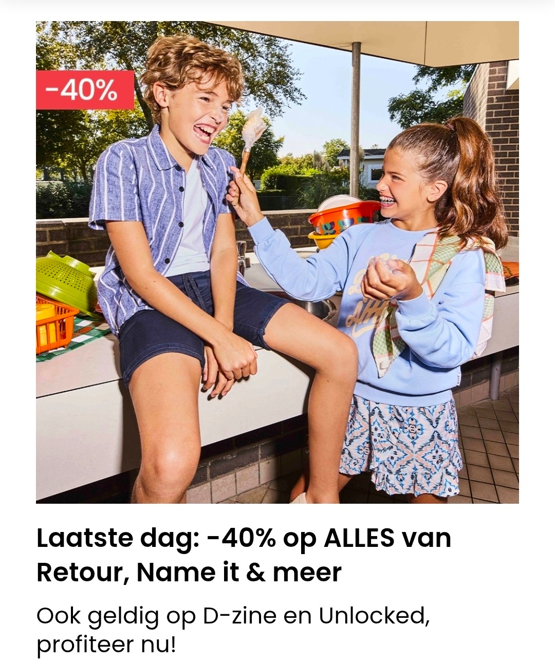 -40% op ALLES van Retour, Name it & meer