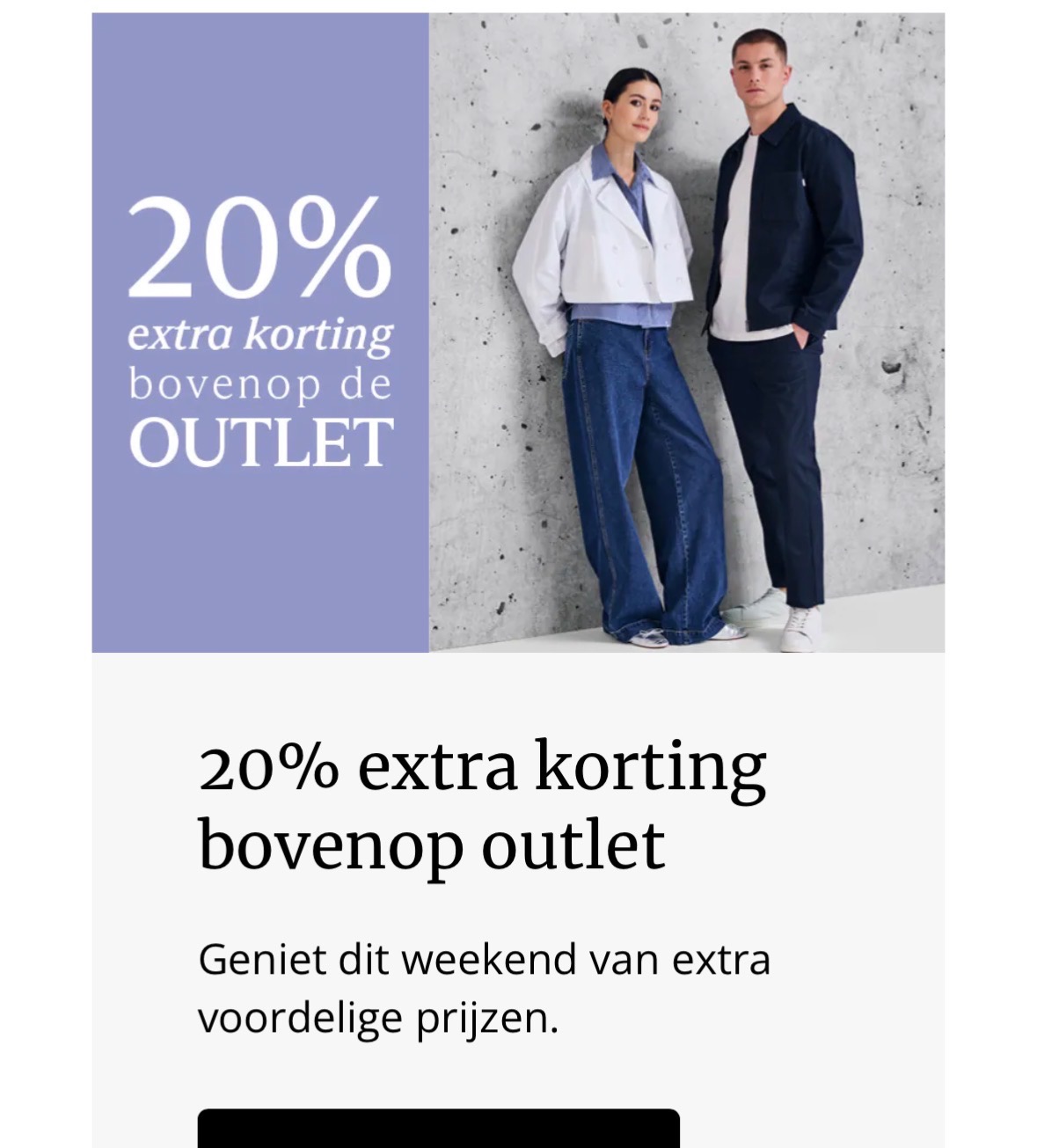 20% extra korting bovenop outlet