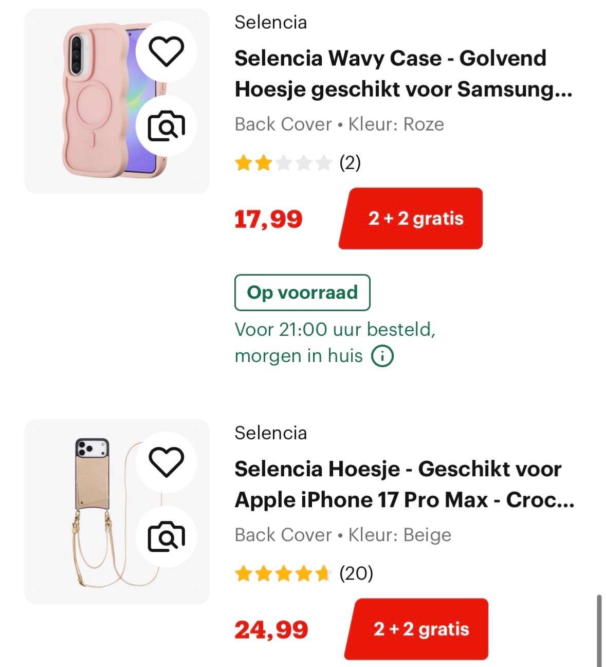2+2 gratis Selencia Hoesjes smartphone