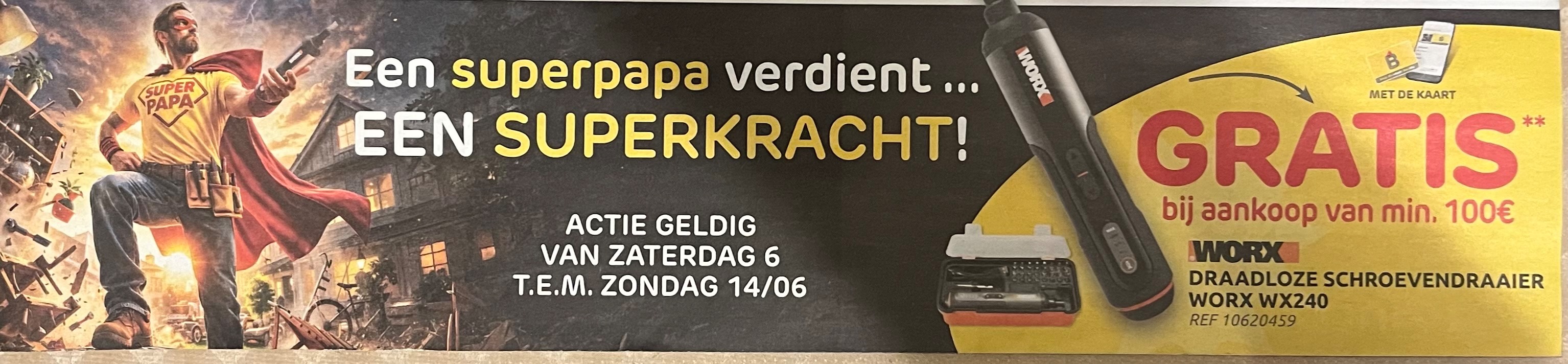 Gratis worx draadloze schroevendraaier bij brico