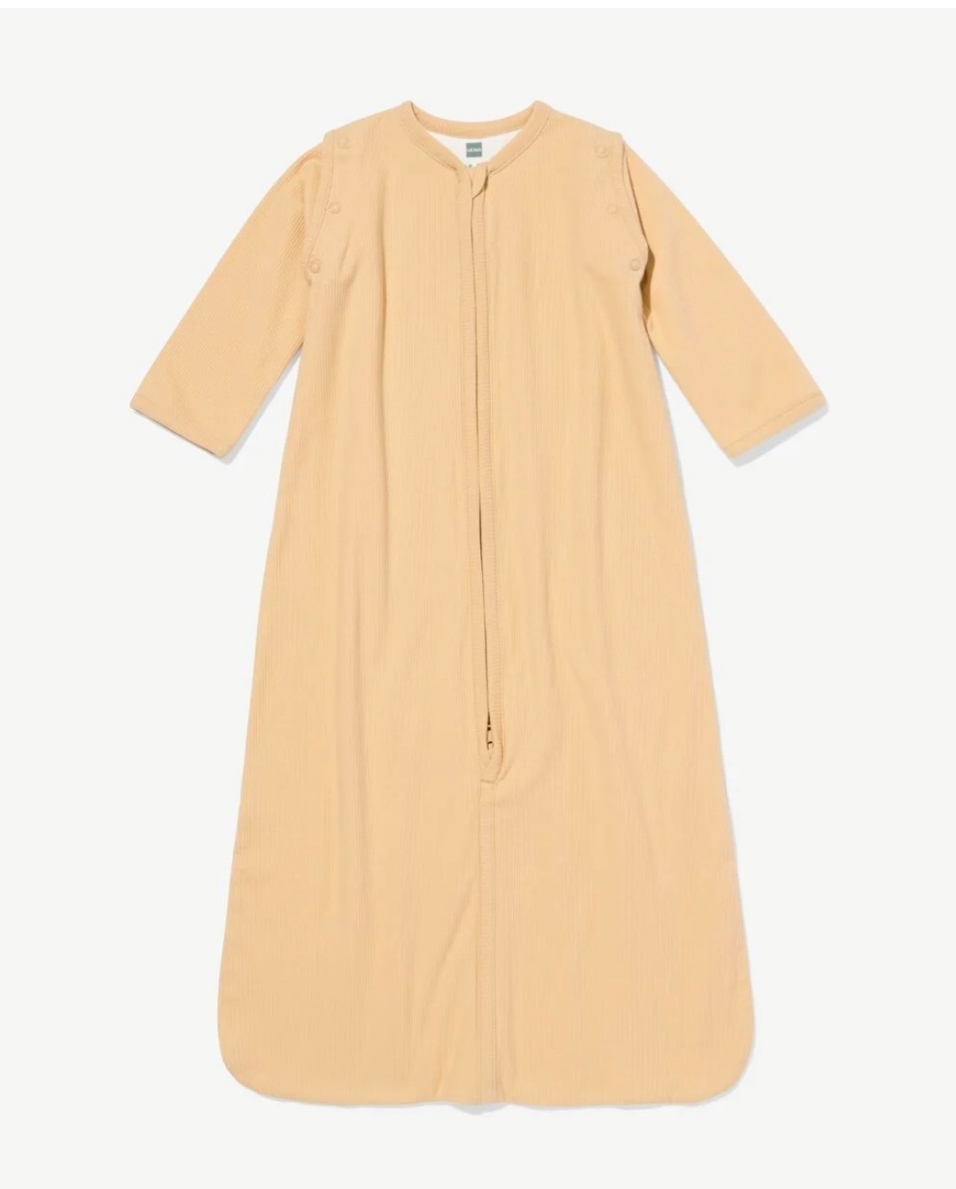 Babyslaapzak met afneembare mouwen rib 0.5tog zand