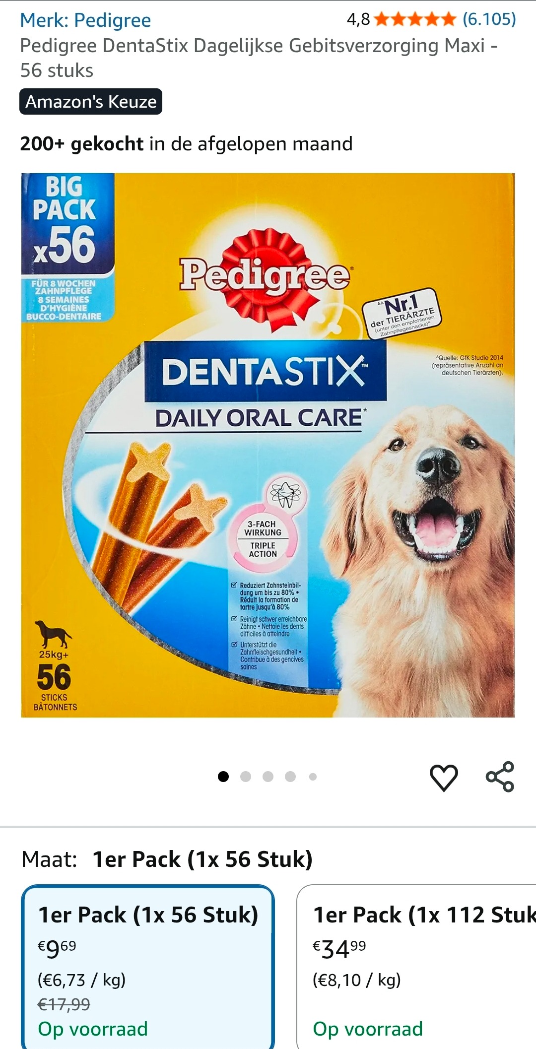 Pedigree DentaStix Maxi - 56 stuks