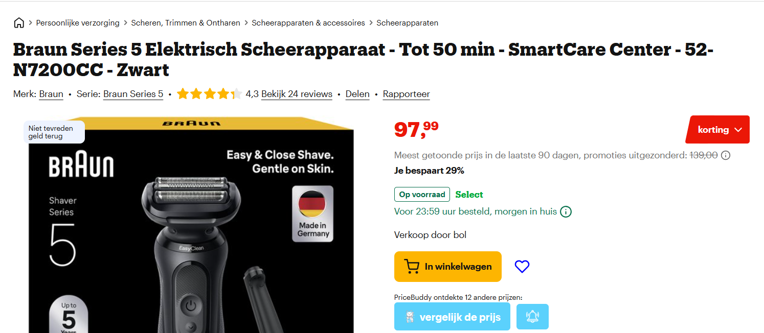 Braun Series 5 Elektrisch Scheerapparaat N7200CC