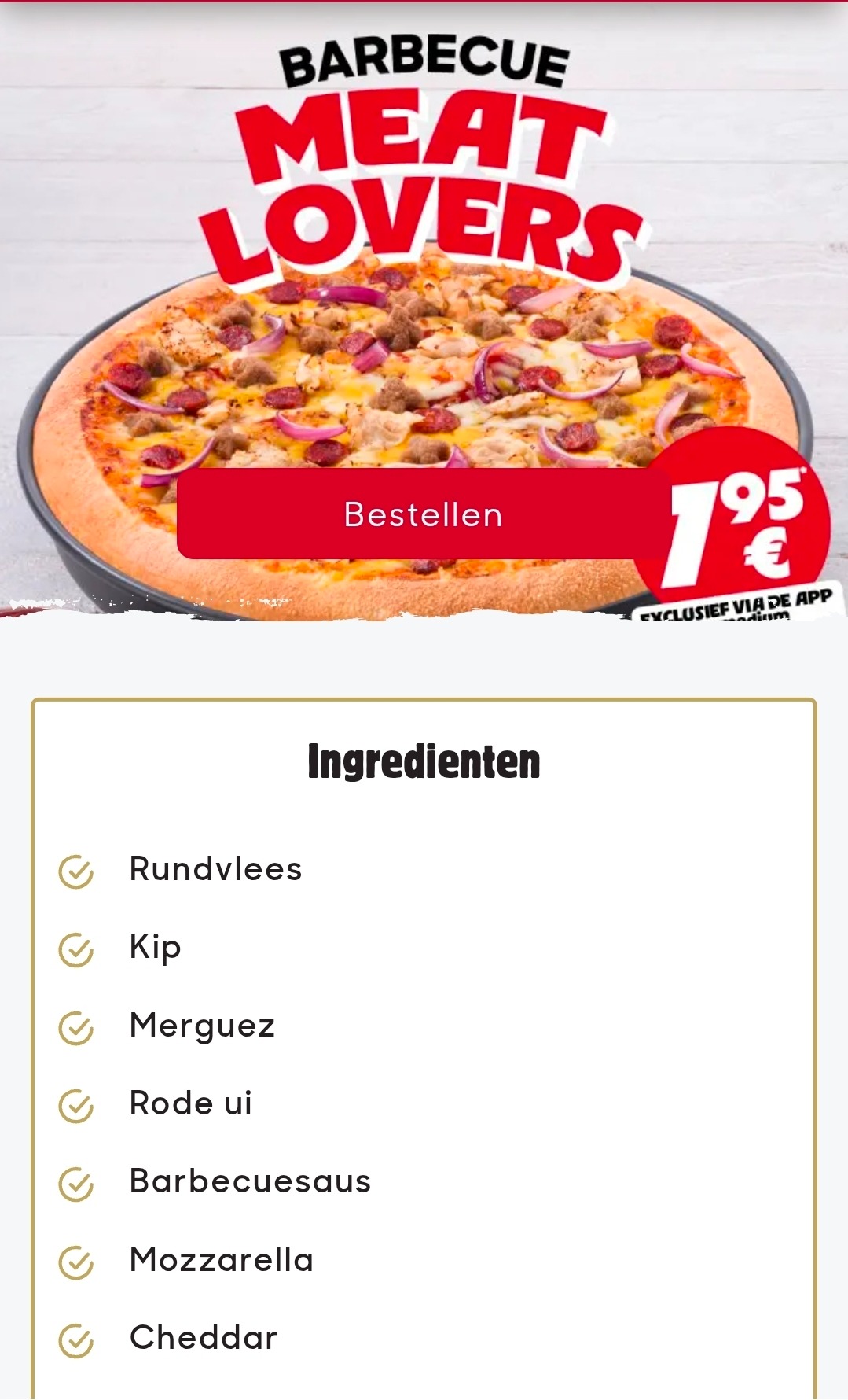 Pizza hut barbecue pizza voor slechts 7.95 euro