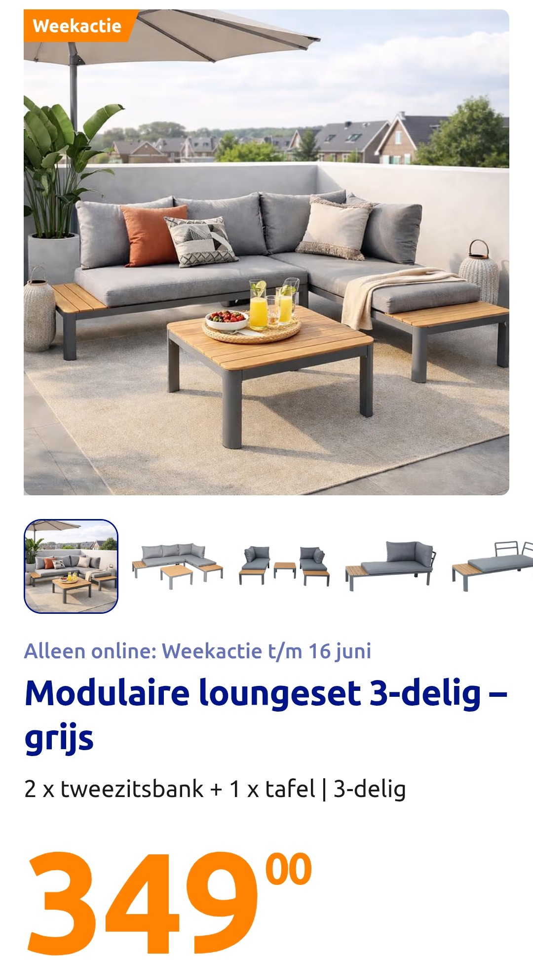 Modulaire loungeset bij action