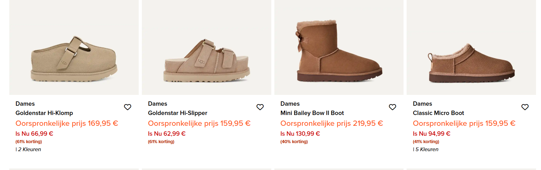 UItverkoop bij UGG