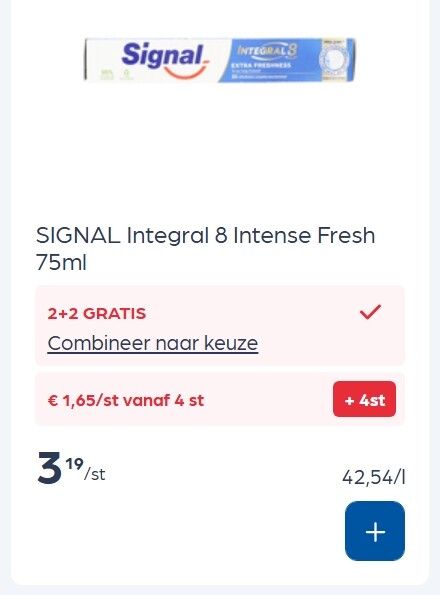Signal tandpasta en borstel in promo