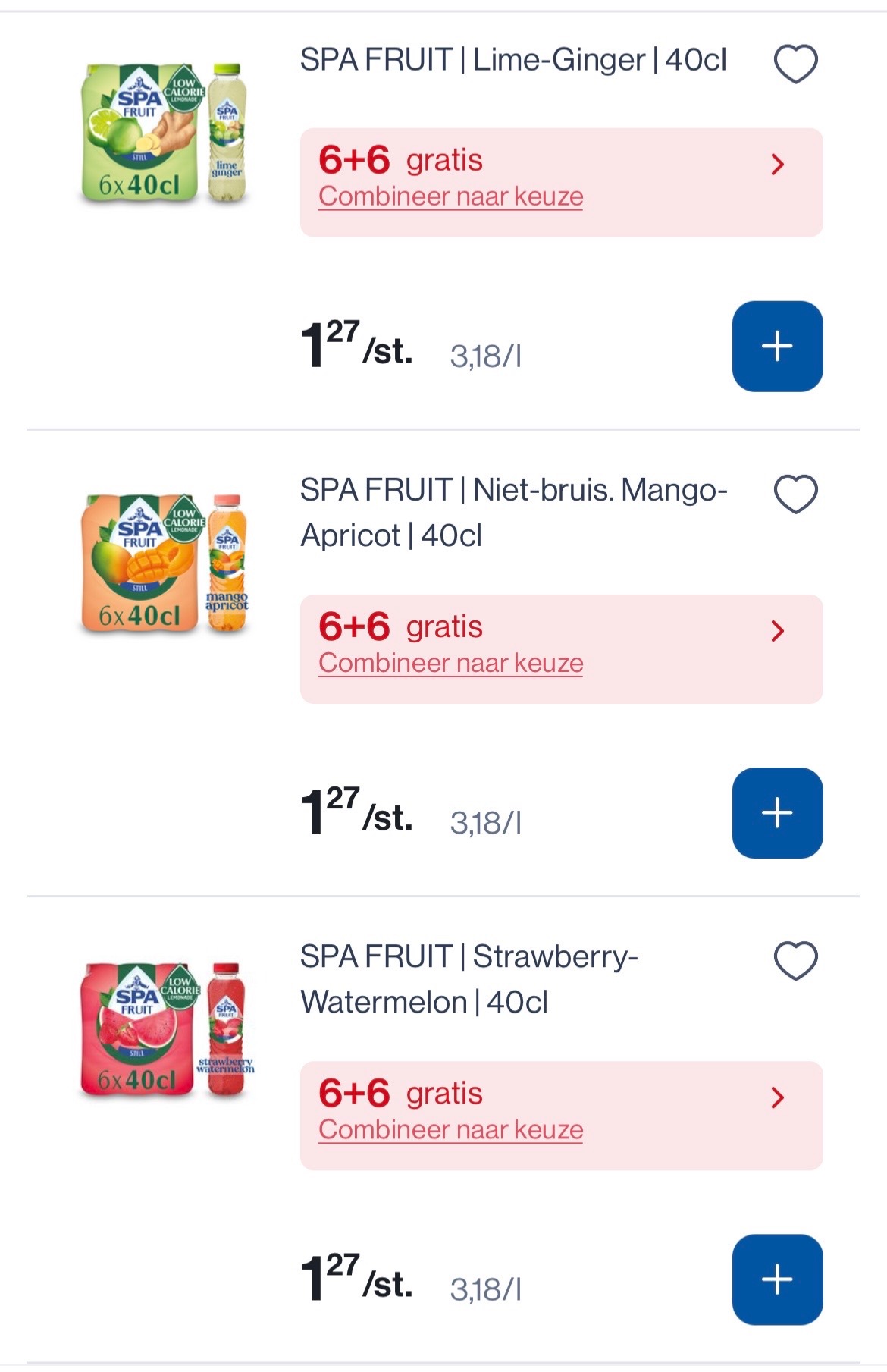 Spa fruit 40 cl in promo + coupon
