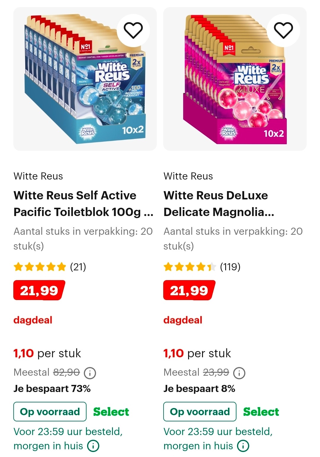 Witte Reus toiletblokjes goedkoop bij Bol