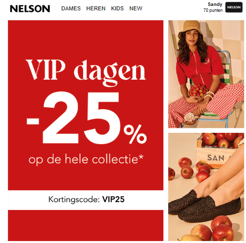 Nelson: 25% korting