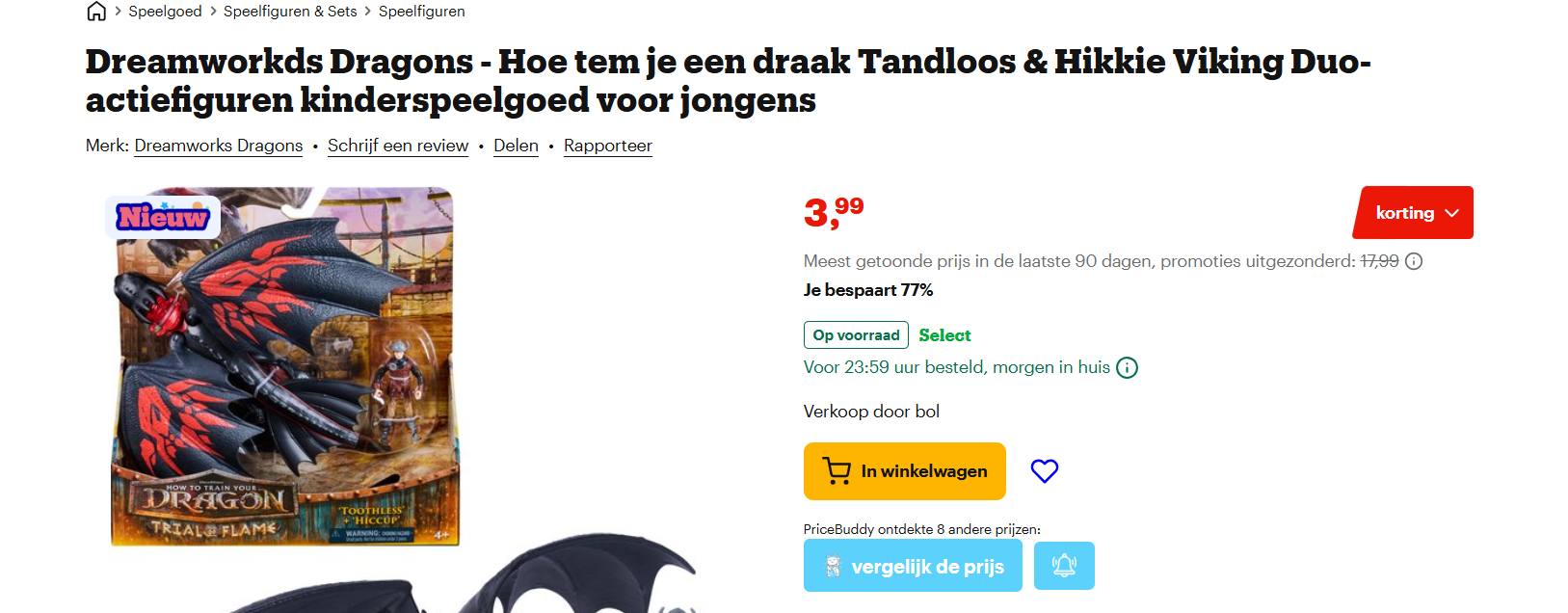 Dreamworks Dragons - Hoe tem je een draak Tandloos & Hikkie Viking Duo-actiefiguren kinderspeelgoed voor jongens
