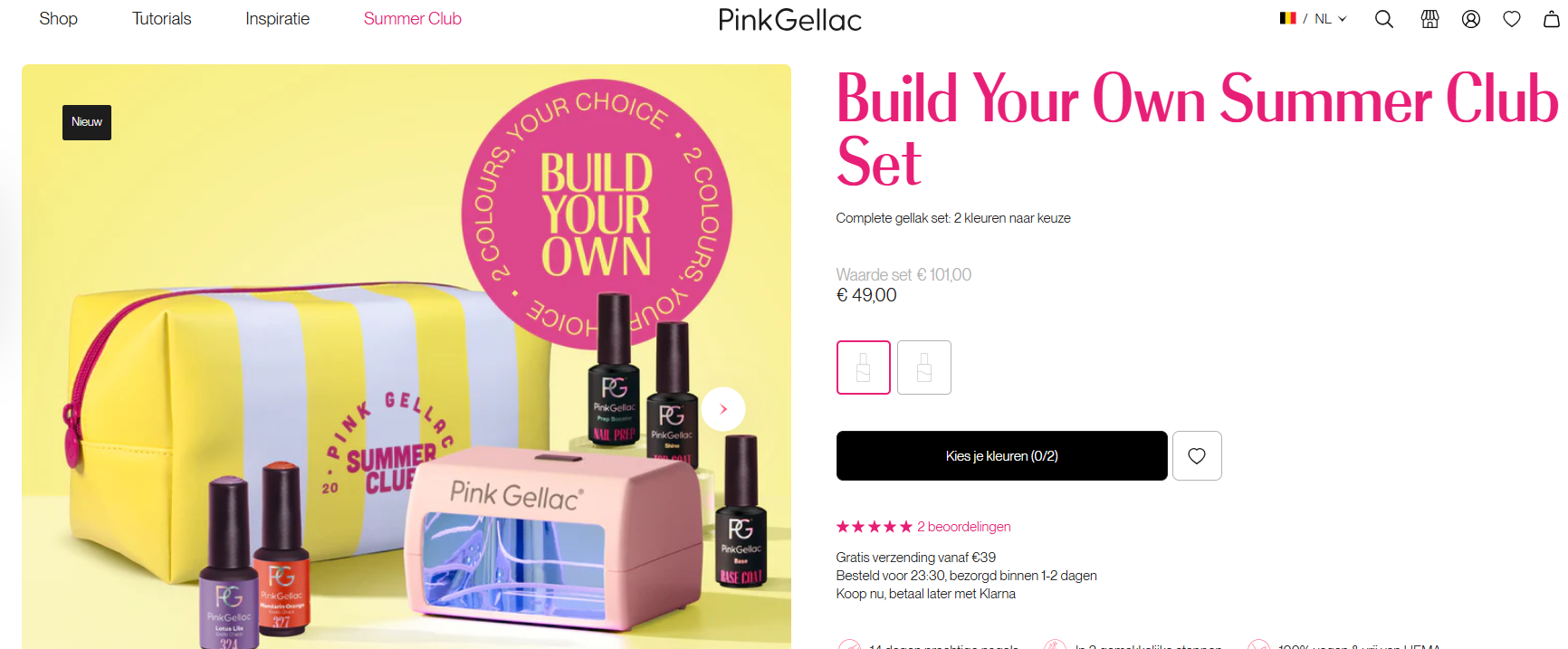 Build Your Own Summer Club Set: Pink Gellac Complete gellak set inclusief 2 kleuren naar keuze