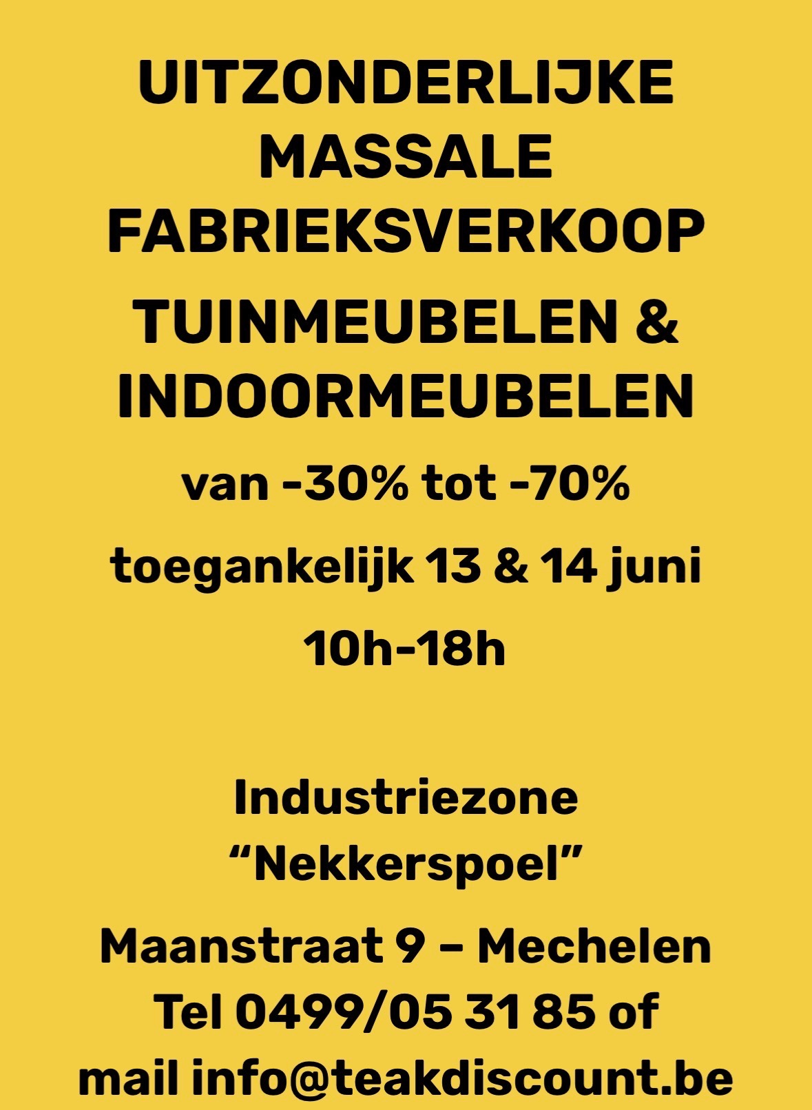 Fabrieksverkoop tuinmeubelen Mechelen