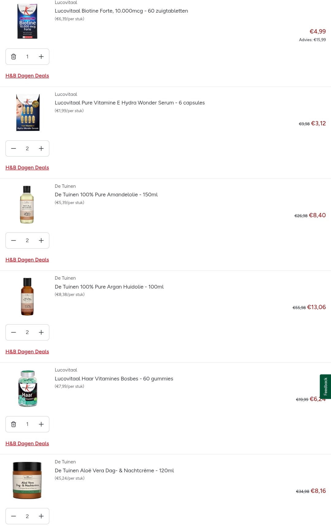 43,97€ ipv 163,90€ betaald bij Holland & Barett