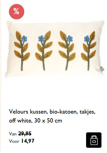 -50% op een selectie kussens bij Dille & Kamille