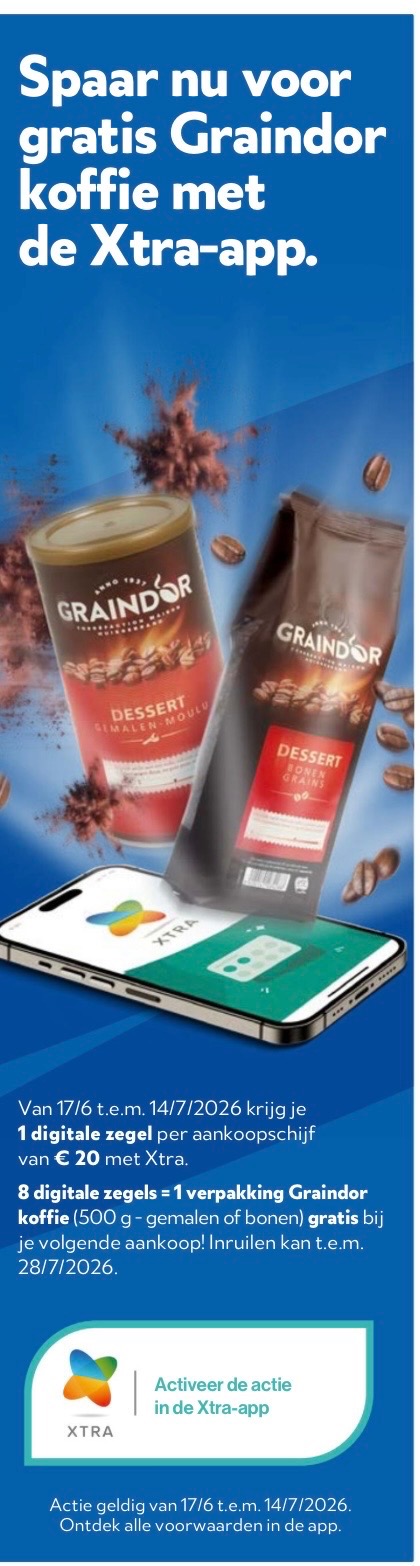 Gratis graindor koffie met de extra app