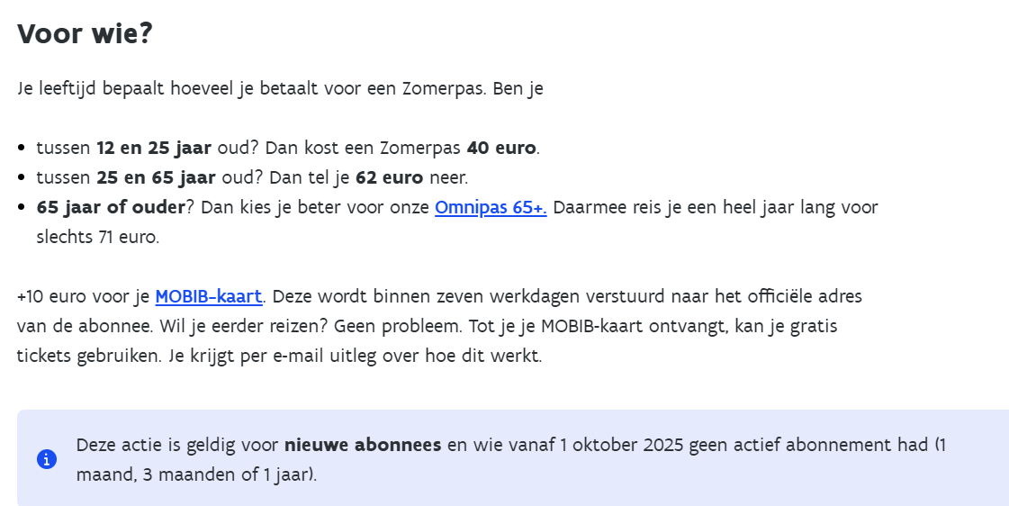 De Lijn - De Zomerpas: da’s 1 + 1 maand gratis