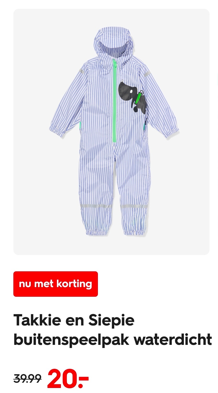Takkie en Siepie buitenspeelpak waterdicht