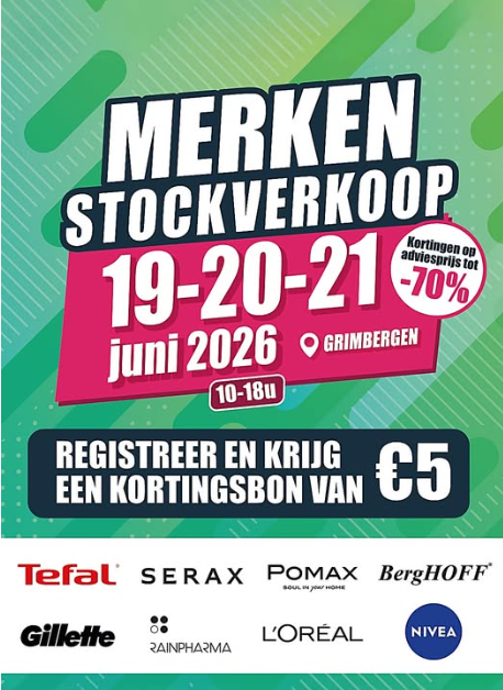Stocksale tot -70% en €5,00 kortingsbon 🎫