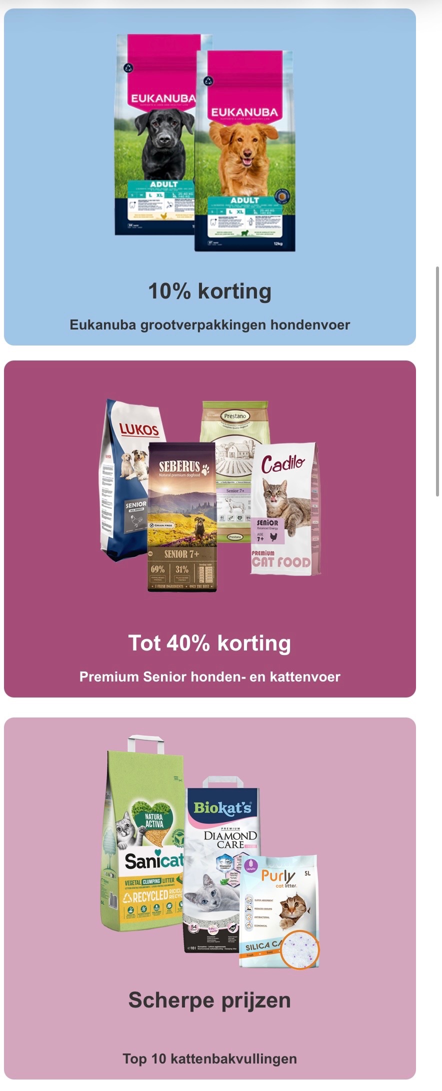 Premium Senior honden- en kattenvoer -40%