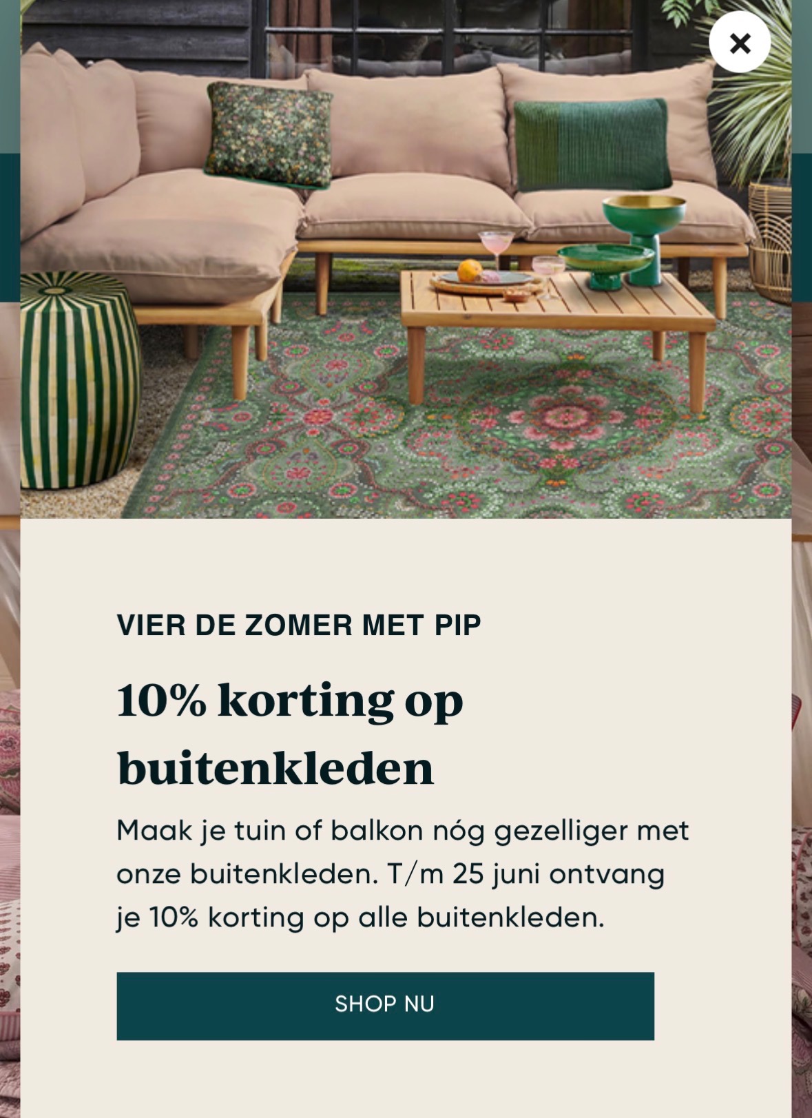 -10% op buitenkleden
