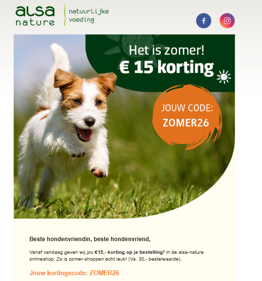 Alsa-natura.nl: €15 korting