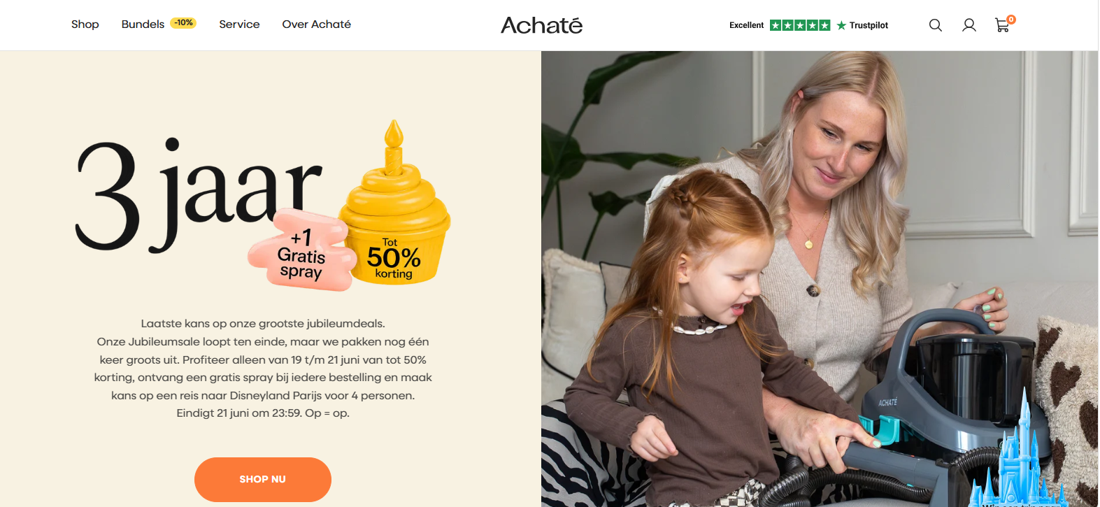 Achaté: tot -50% korting en gratis spray