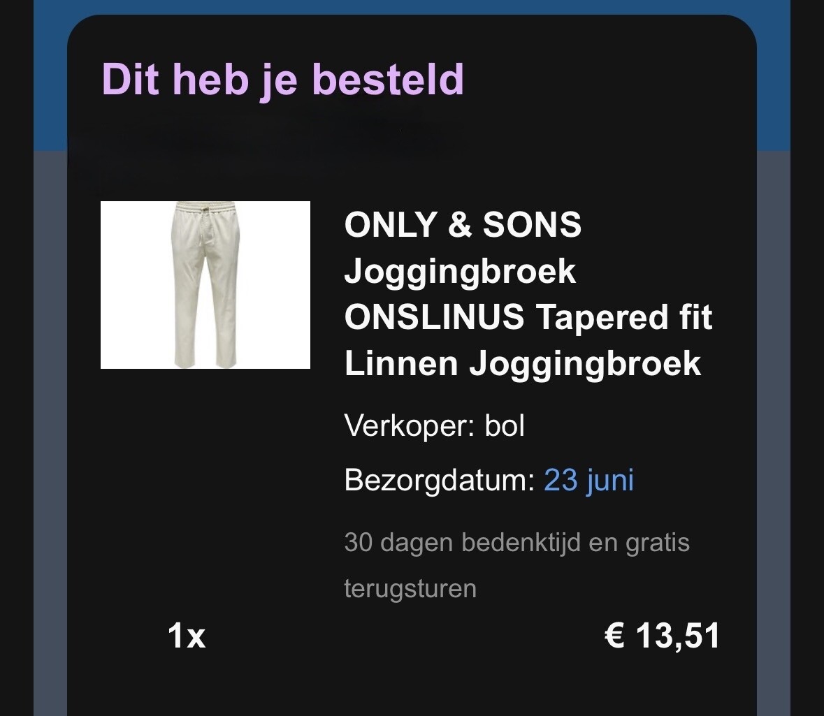 Only & Sons heren linnenbroek