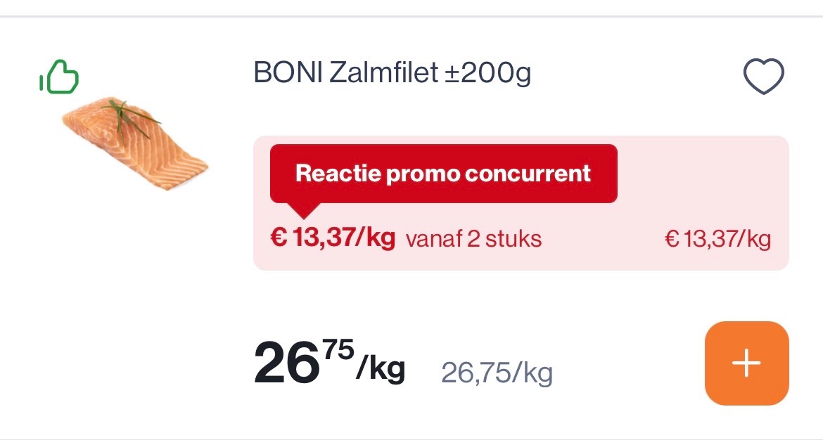 Boni zalmfilet 200 gram -50%