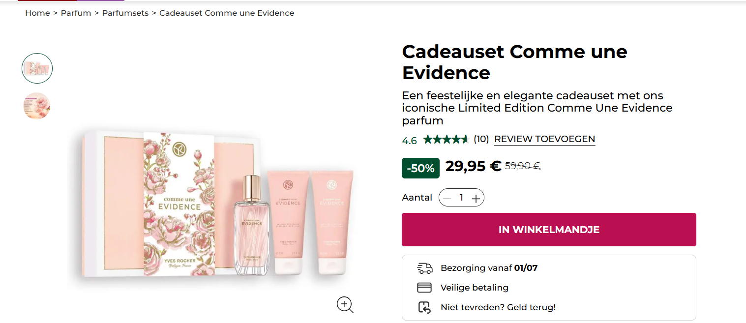 Yves Rocher Cadeausets met 50% korting