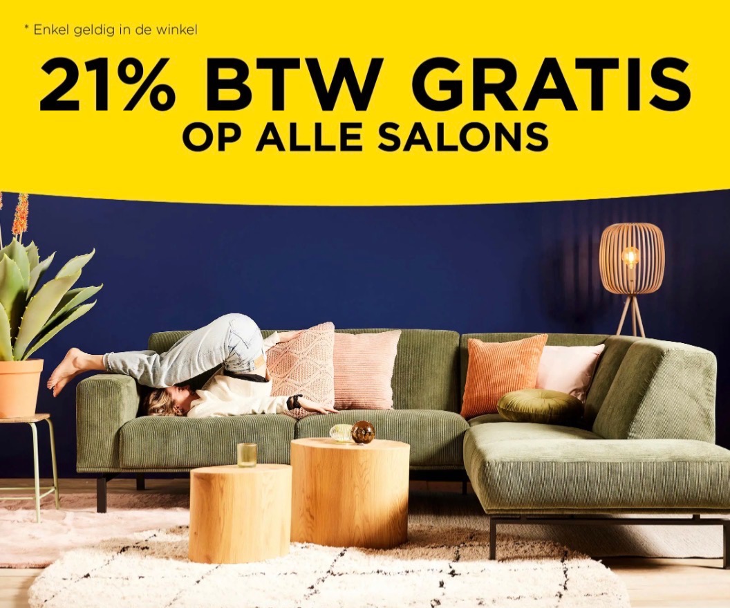 21% BTW gratis bij Salons