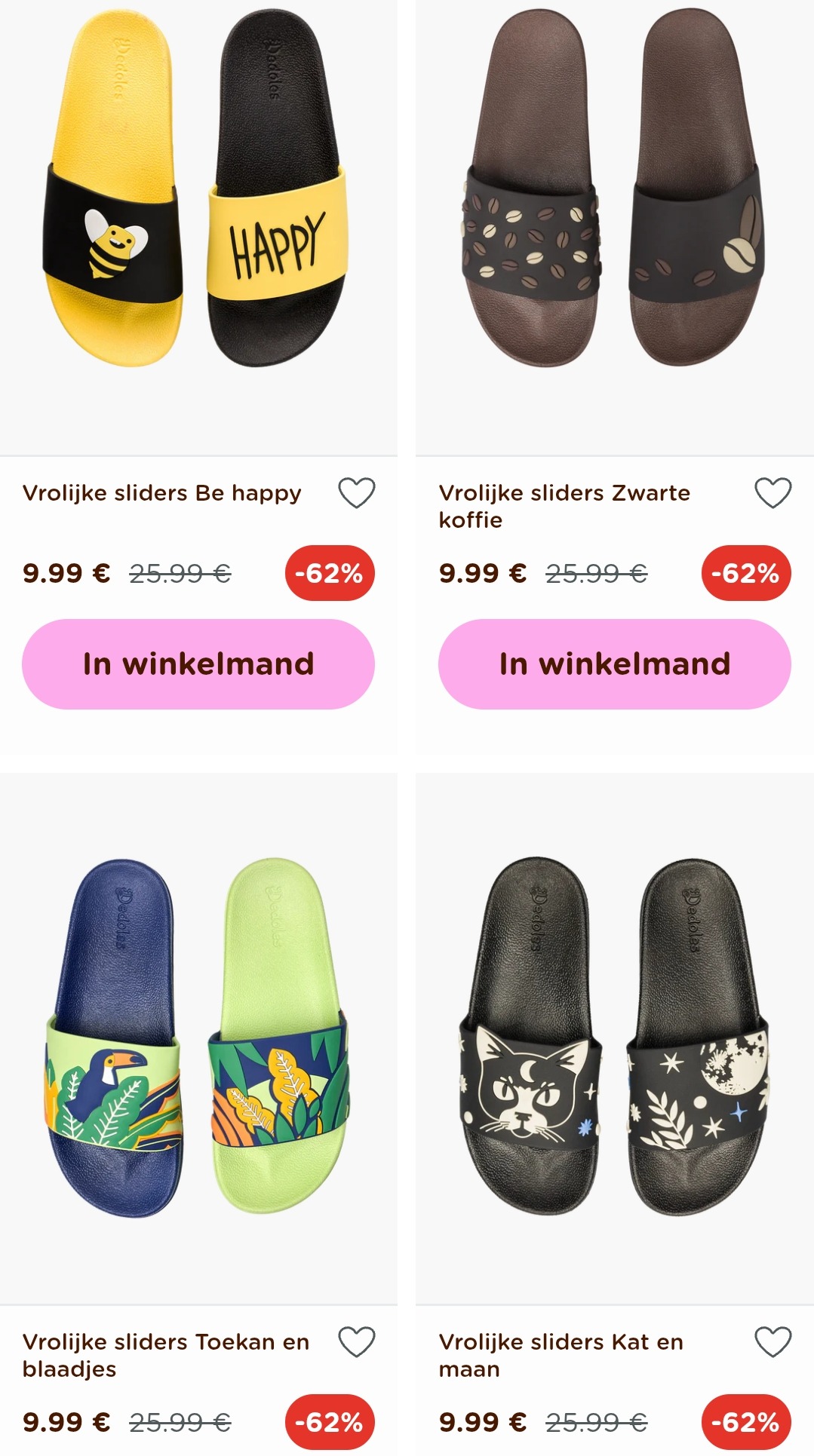 Alle slippers aan 9,99€ slechts 3 dagen!