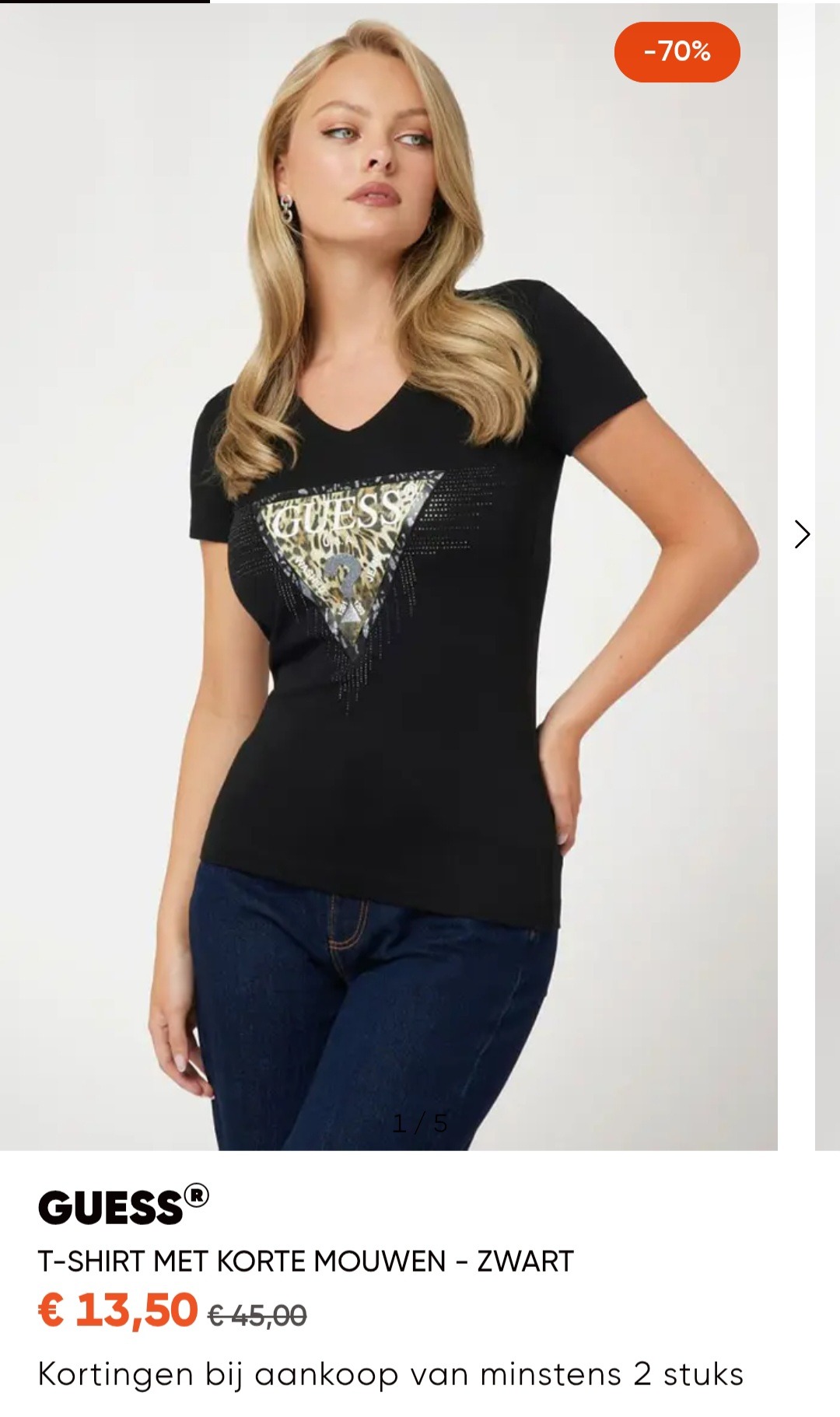 -70% Guess zwart t-shirt