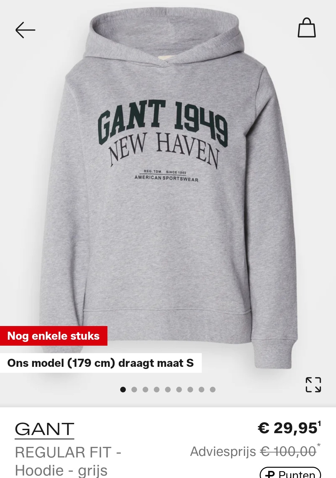 Gant hoodie voor 29,95€ ipv 100€!