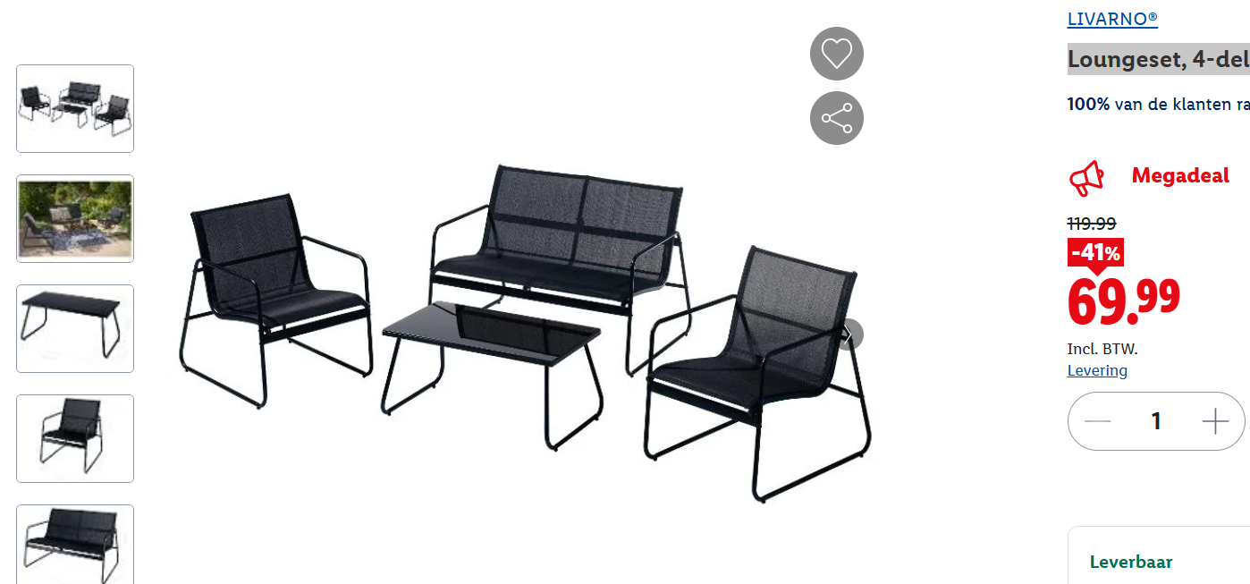 Megadeal! Livarno lounge set aan bijna de helft van de prijs!