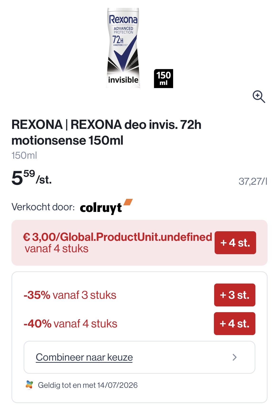 Rexona deo’s in promo