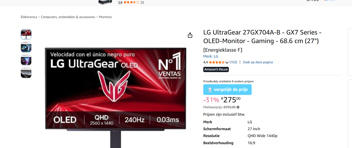 🖥️ LG UltraGear 27GX704A-B OLED Gaming Monitor — -31% ⚡