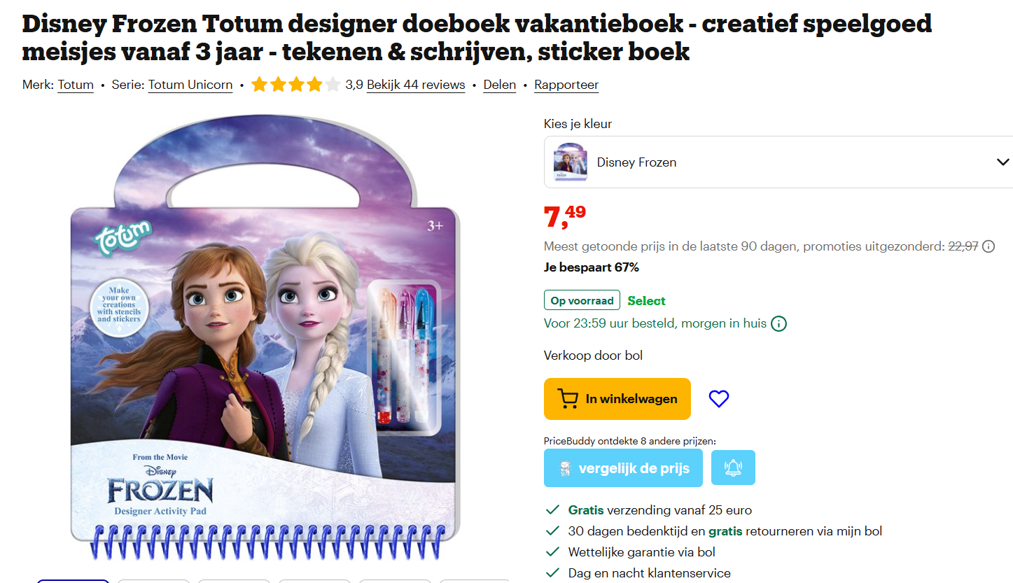 Disney Frozen Totum designer doeboek vakantieboek