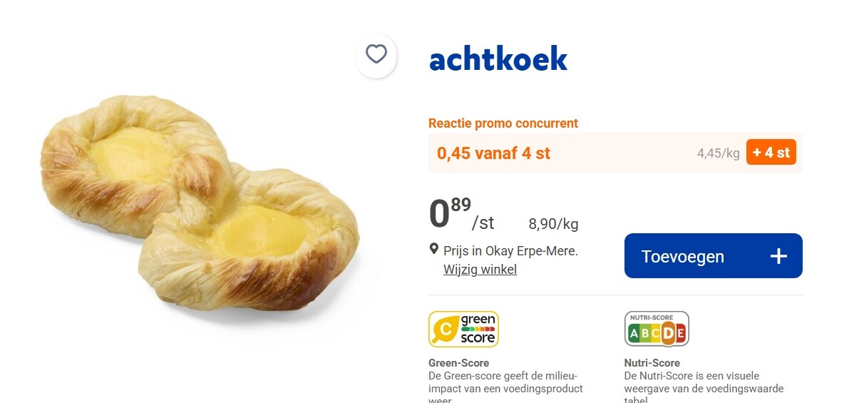 Achtkoeken -50% bij okay