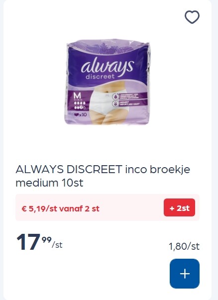 Always discreet broekjes goedkoper
