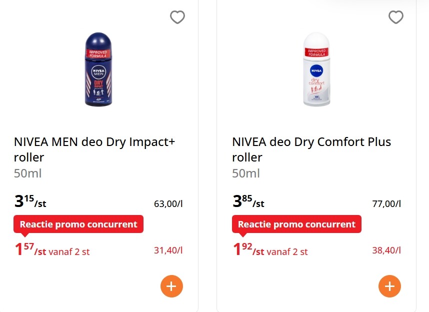 Nivea deo rollers -50%