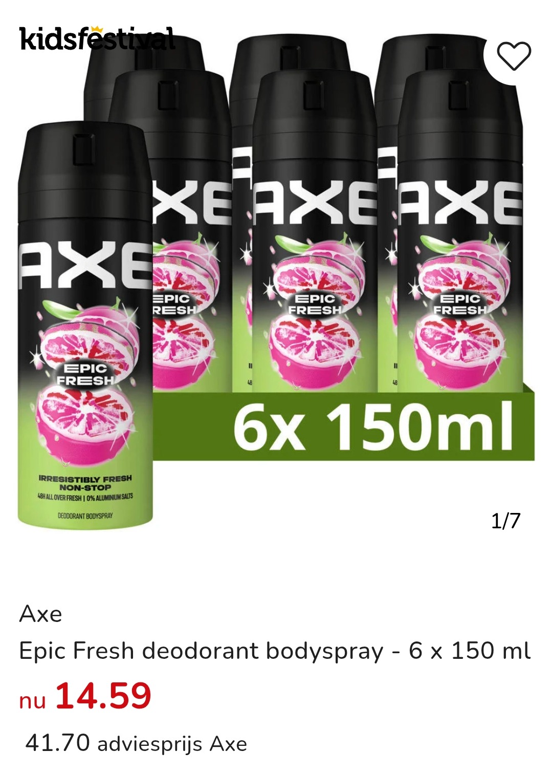 Axe deodorant 6 × 150ml